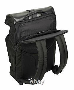NEW Tumi Men's Alpha Bravo London Roll-Top Backpack, BLACK w Brown accents