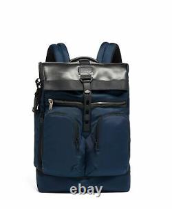 NEW Tumi Men's Alpha Bravo London Roll-Top Backpack, NAVY BLUE