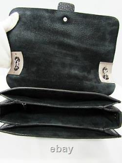 NEW VALENTINO ROCKSTUD ROLLING SHOULDER BAG BLACK LEATHER TURQUOISE Handbag