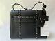 NEW Valentino My Rockstud Rolling Frame Grained Black Leather Satchel Tote Bag