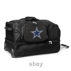 NFL Dallas Cowboys 27 In. Black Rolling Bottom Duffel Bag