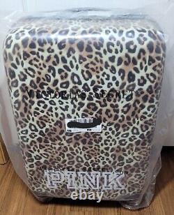 NOS Victorias Secret Pink HARD SHELL GRAPHIC Carry On Wheelie Suitcase Bag w Tag