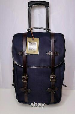 NWT Filson Rugged Twill Rolling Carry-On Medium 22 Bag Suitcase Navy Blue $625
