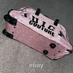 NWT Juicy Couture Pink Marble Rolling Travel Bag W. Retractable Handle