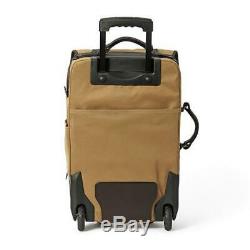 NWT Tan Filson 11070323 Rolling Carry-On Bag Med Leather Tin Cloth luggage USA