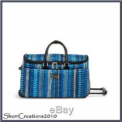 NWT Vera Bradley Rolling Duffel Travel Bag in Cha-Cha Blue MSRP $220 #180215-078
