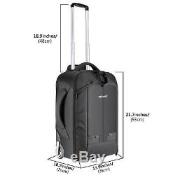 Neewer Nylon Convertible Rolling Camera Backpack Case Bag 21.7x13.8x10.2 Black