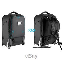 Neewer Nylon Convertible Rolling Camera Backpack Case Bag 21.7x13.8x10.2 Black