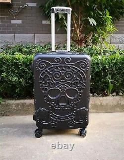 New 3D Skull Rolling Luggage Spinner 28inch Suitcase Wheels Carry On Trolley Bag