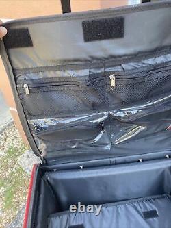 New BERNINA large black & red rolling Sewing Machine suitcase travel bag Used
