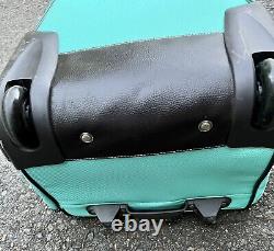 New Bric's Rolling Duffle Duffel Bag Wheels 26x14x10 Teal/Aqua Black Trim Nice