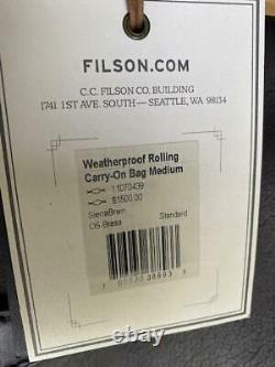 New Filson Leather Weatherproof Rolling Carry-On Suitcase Bag Medium MSRP $1625