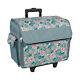 New Floral Flower Rolling Tote Sewing Machine Wheeled Carrier Storage Bag Case