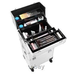 New Pro Makeup Cosmetic Case 360° Rotate Rolling Salon Tool Organizer Travel Bag