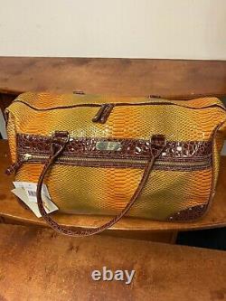 New Samantha Brown Rolling Embossed Wheeled Weekender Ombre Yellow Color