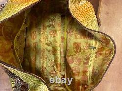 New Samantha Brown Rolling Embossed Wheeled Weekender Ombre Yellow Color
