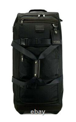 New TUMI 2-wheeled rolling duffel packing case travel bag luggage black hickory