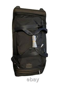 New TUMI 2-wheeled rolling duffel packing case travel bag luggage black hickory