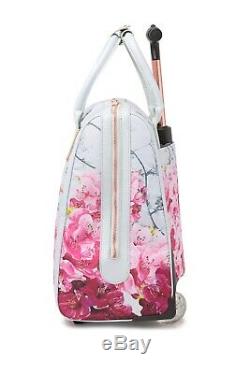 New Ted Baker Clarra Babylon Floral Two Wheel Travel Carry On Suitcase Bag Grey