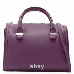 New VICTORIA BECKHAM Seven purple leather rolled handle structured bowling bag