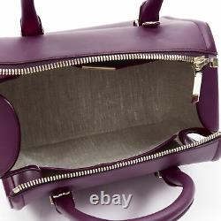 New VICTORIA BECKHAM Seven purple leather rolled handle structured bowling bag