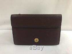 New Valentino Rockstud Rolling Burgundy Flap Pouch Wallet-On-Chain Bag $1695.00