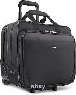 New York Empire Rolling Laptop Bag. Rolling Briefcase for Women and Men. Fits up