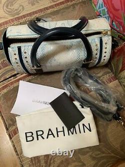 Nwt Brahmin Authentic Claire Sky Berwick Speedy Roll Barrel Bag