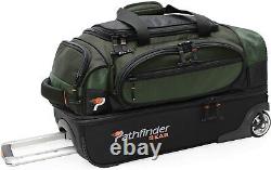 Olive Pathfinder Gear 22 Large Drop Bottom Rolling Wheeled Duffel Bag $320