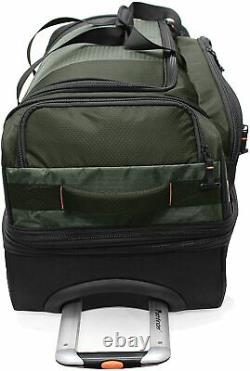 Olive Pathfinder Gear 26 Large Drop Bottom Rolling Wheeled Duffel Bag $340