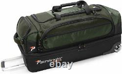 Olive Pathfinder Gear 32 Large Drop Bottom Rolling Wheeled Duffel Bag $360