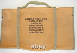 Original US Army Cavalry M1921 Saddlers-Wheelwrights Canvas Tool Bag & Tool Roll