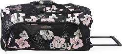 Pacific Coast Signature Women'S 32 Large Rolling Duffel Bag, Pink Hibiscus, One