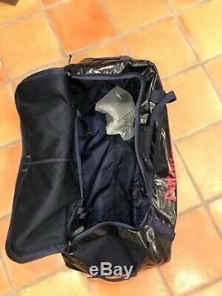 Patagonia black hole wheeled rolling duffel bag, 100 L, classic navy blue