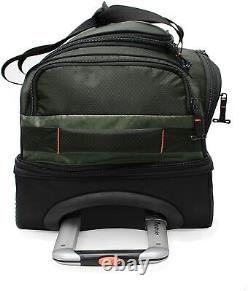 Pathfinder Gear 22 Inch Rolling Drop Bottom Durable Travel Duffel Bags Olive