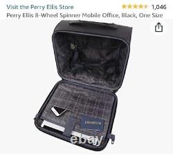 Perry Ellis 8 Wheel Rolling Office Bag Luggage, Suitcase, Briefcase