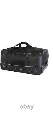 Perry Ellis Men'S Extra Large 35 Rolling Duffel Bag-A335, Black/Grey, One Size