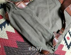 Polo Ralph Lauren Canvas Leather Military Roll Top Backpack Rucksack Bag RRL