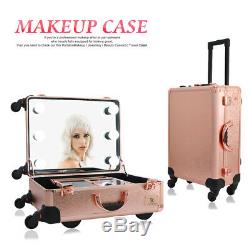 Pro Rolling Makeup Trolley Train Case Box Organizer Salon Cosmetic Clear Bag USA