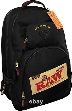 RAW Natural Rolling Papers RAW Black Bakepack Smell Proof Backpack FREE SHIPPING