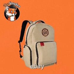 RAW x Rolling Papers Burlap Backpack Classic Smell-proof Authentic TAN Bookbag