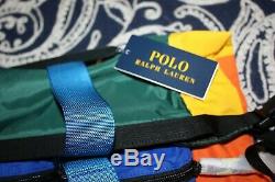 RaRe! Polo Ralph Lauren Retro 90's Colorblock Mountain Roll-Top Backpack Bag New