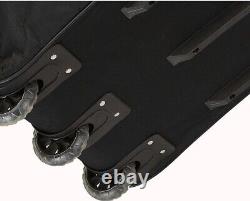 Rockland Rolling Duffel Bag Black 40 Inch Wheels Zipper Large Pockets, Brand New
