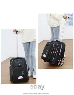 Rolling Backpack, Large Rolling Laptop Bag with Wheels for Women 22inch Black