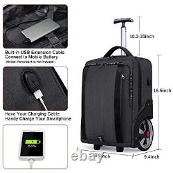 Rolling Backpack Wheeled Backpack Business Bag Carry on Luggage Waterproof Ba