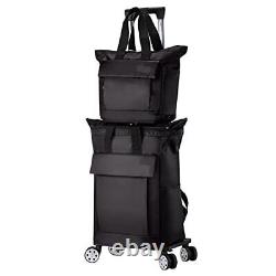 Rolling Backpack for Men Women Roller Bags Set for School Wheeled Carry black