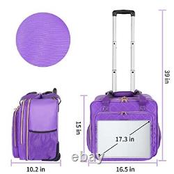Rolling Briefcase for Women, 17.3 Inch Large Rolling Laptop Bag with Wheels