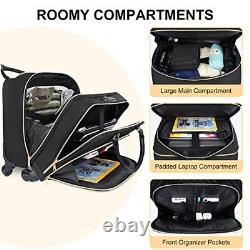 Rolling Briefcase for Women, 17.3 Inch Rolling Laptop Bag with Wheels & TSA
