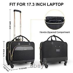 Rolling Briefcase for Women, 17.3 Inch Rolling Laptop Bag with Wheels & TSA