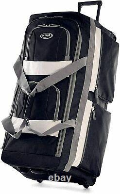 Rolling Carry On Bag Travel Luggage Black Cream Duffel With Wheels 22 inch Sack